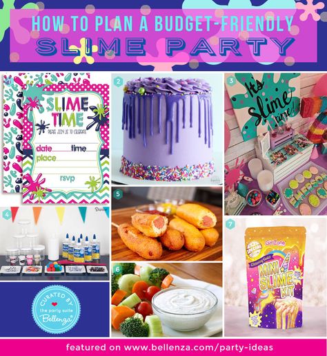 Party Food On Sticks, Slime Party Decorations, Girls Night Cocktails, Slime Birthday Party, Party At The Park, Slime Birthday, Food On Sticks, Diy Slime Recipe, Slime Party