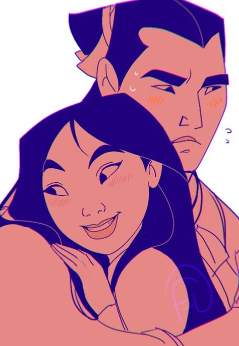 Mulan and Shang … Mulan And Shang, Li Shang, Love Cartoon Couple, Couple Drawing, Mulan Disney, Disney Couples, Pinturas Disney, Disney Lover, Couple Cartoon