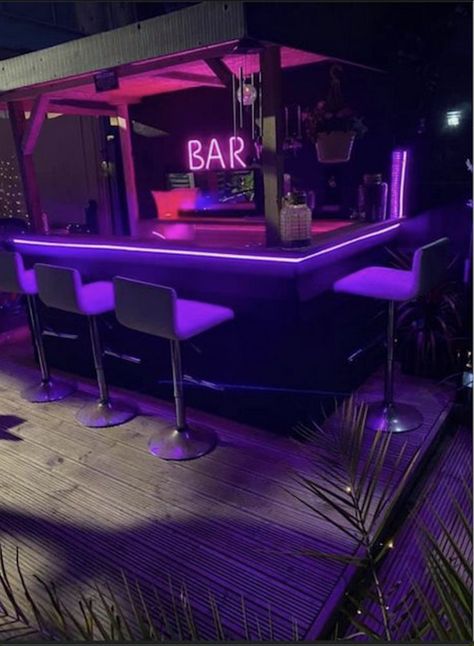 Deck Sitting Area, Sitting Area Decor, Backyard Bars, Outside Yard Ideas, Custom Neon Lights, Backyard Bar, Wedding Neon Sign, Neon Wedding, Time To Go