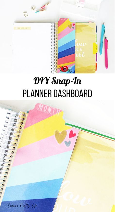 diy snap in planner dashboard Happy Planner Printables, How To Make Planner, Diy Planner Notebook, Planner Tabs, To Do Planner, Planner Bookmark, Crafts For Teens To Make, Planner Dividers, Crafts For Adults