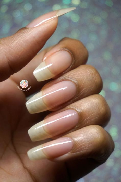 Ballerina nails are a lovely shape if you're on the fence between a round and square nail shape. This shape also helps the nail stay strong and resilient as it grows ❤️ Nail Shapes Ballerina, Square Nail Shape, Ballerina Nail Shape, Ballerina Nails Shape, Ballerina Nail, Nail Goals, Square Nail, Why Try, The Ballerina