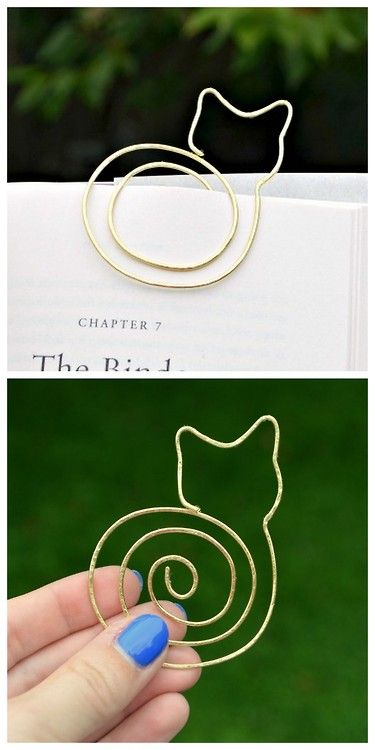 DIY Cat Bookmark Tutorial Katt Diy, Bookmark Tutorial, Wire Bookmarks, Kat Diy, Bookmark Diy, Cat Bookmark, Bijoux Fil Aluminium, Diy Bookmarks, Cadeau Diy