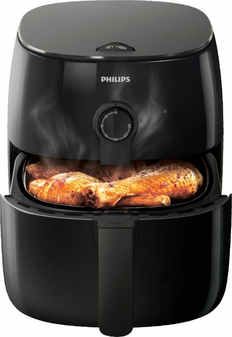 Enjoy a healthier version of your favorite fried foods with this Philips Twin TurboStar analog air fryer. Fat Removal Technology promotes a tornado-like airflow for even heat circulation and utilizes a bottom draining system for extracting excess oils. The QuickClean basket of this Philips Twin TurboStar analog air fryer has a removable nonstick mesh for easy maintenance. Philips Air Fryer, Fried Foods, Fat Removal, Fried Food, Rice Cooker, Tornado, Recipe Book, Tasty Dishes, Air Fryer