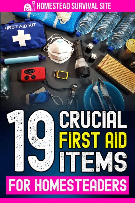 Homesteaders have a unique set of medical needs. By purchasing first aid items individually, you can customize your kit. Doomsday Prepping Medicine, Emergency Preparedness Kit List, Witches Alphabet, Emergency Preparedness Items, Family Emergency Binder, Diy First Aid Kit, Bushcraft Shelter, Emergency Preparedness Food, Basic First Aid