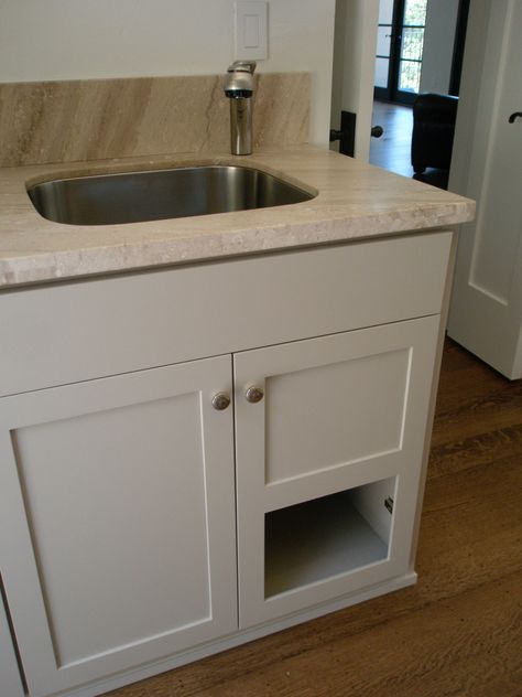 Cat Litter Box Under Laundry Sink, Laundry Cat Litter, Under Sink Cat Litter Bathroom, Kitty Litter In Laundry Room, Litter Box Under Bathroom Sink, Litter Box Cabinet Laundry Rooms, Cat Genie Laundry Room, Under Sink Litter Box Ideas, Hidden Litter Box Ideas Laundry Rooms