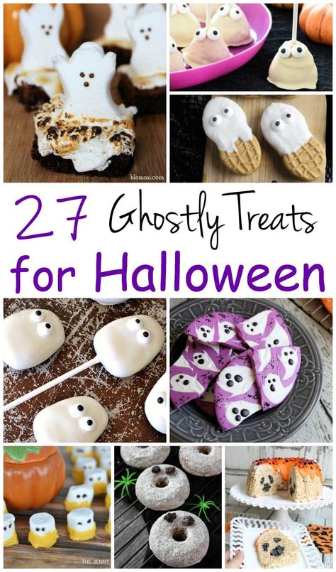 27 Ghostly Treats for Halloween Ghost Desserts, Easy Claw Clip Hairstyles, How To Make Ghosts, Treats For Halloween, Ghost Treats, Creepy Halloween Food, Claw Clip Hairstyles, Halloween Themed Birthday Party, Halloween Arts