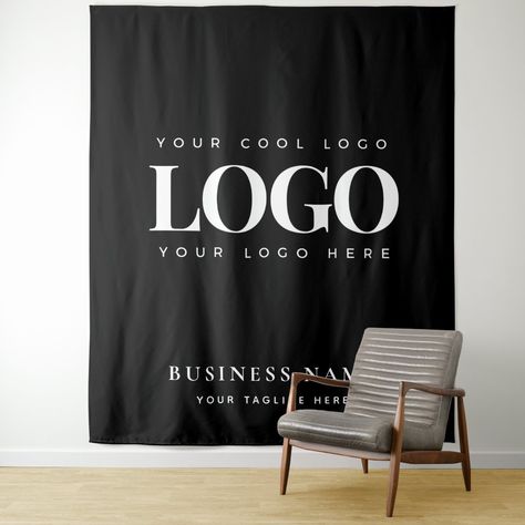 Black White Company Business Logo Event Backdrop Logo Photo Backdrop, Cool Backdrops, Logo Event, Event Logo, Event Backdrop, Black Backdrops, White Company, Photo Booth Backdrop, Custom Backdrop