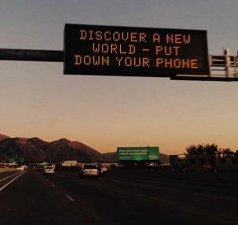 Discover a new world - put down your phone. Put Your Phone Down, Tour Quotes, Put The Phone Down, Put Down Your Phone, Motivation Citation, Ibiza Sunset, Comfort Words, Down Quotes, Vision Board Photos