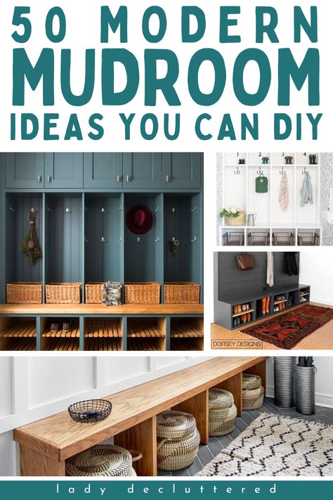 50 Modern Mudroom Ideas You Can DIY Modern Mudroom Ideas, Mud Room Colors, Diy Mudroom Ideas, Ikea Mud Room, Modern Mudroom, Mudroom Ideas Diy, Small Mudroom Ideas, Mudroom Cubbies, Functional Mudroom