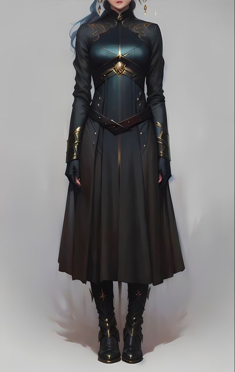 Star Wars Inspired Dress, Modern Fantasy Fashion, Female Assassin Outfits Modern, Armoured Dress, High Fantasy Clothing, Female Armor Dress, Mage Clothing, Warrior Princess Outfit, Female Warrior Outfit