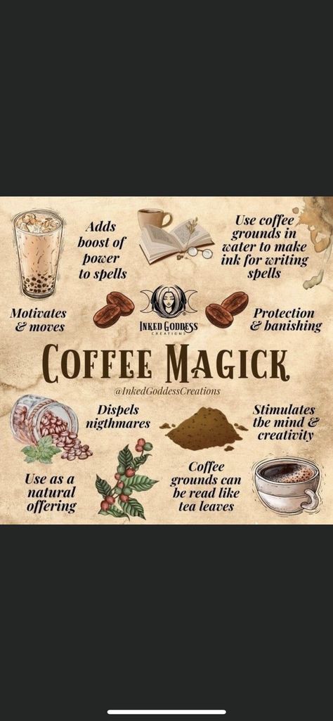 Witchy Coffee Shop, Coffee Magick, Witch Coffee, Magickal Herbs, Spell Work, Witch Spirituality, Witch Garden, Magic Herbs, Magick Spells