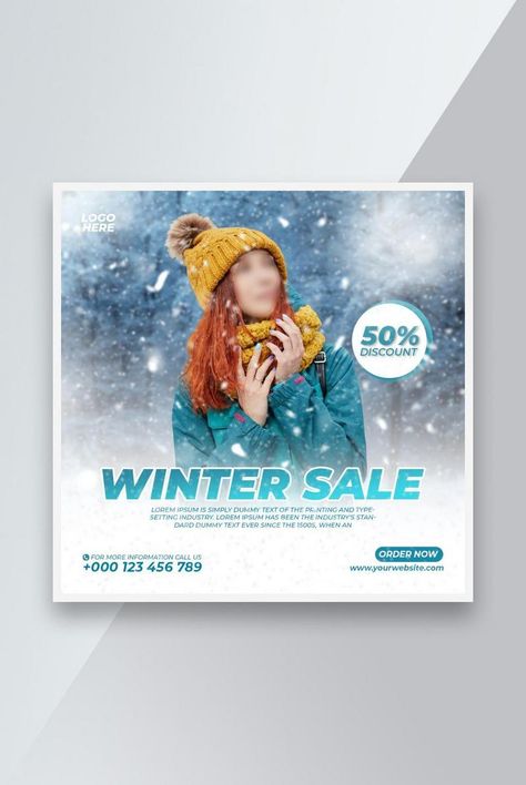 Winter sale offer social media post design#pikbest#templates Winter Social Media Design, Winter Social Media, Offer Social Media Post, Social Templates, Social Media Post Design, Powerpoint Word, Presentation Video, Social Media Design Inspiration, Social Media Advertising