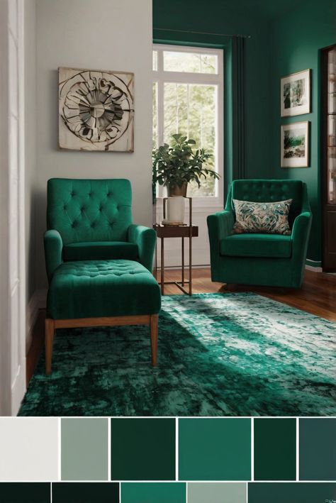 Looking to revamp your living room with a stunning BM Emerald Green (2045-10) makeover? Our guide has all the tips and tricks you need to transform your space!
#ad  

interior design services, interior design consultant, living room decor ideas, home renovation services
#Colortrend
#wallpaint2024 #color2024 
#DIYpainting #DIYhomedecor #Fixhome Emerald Green Color Palette Living Rooms, Green Color Palette Living Room, Emerald Green Color Palette, Emerald Green Paint, Neutral Wall Colors, Living Room Upgrades, Ad Interior, Room Revamp, Color Palette Living Room