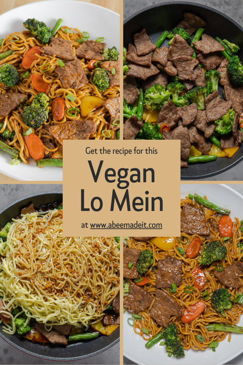 Vegan lo mein with Beef TVP Slices Vegan Lo Mein Recipe, Vegetarian Lo Mein Recipe, High Protein Vegan Stir Fry, Tofu With Peanut Sauce Stir Fry, Holiday Meat Recipes, Vegan Lo Mein, Gum Recipe, Tvp Recipes, Vegan Noodles Recipes