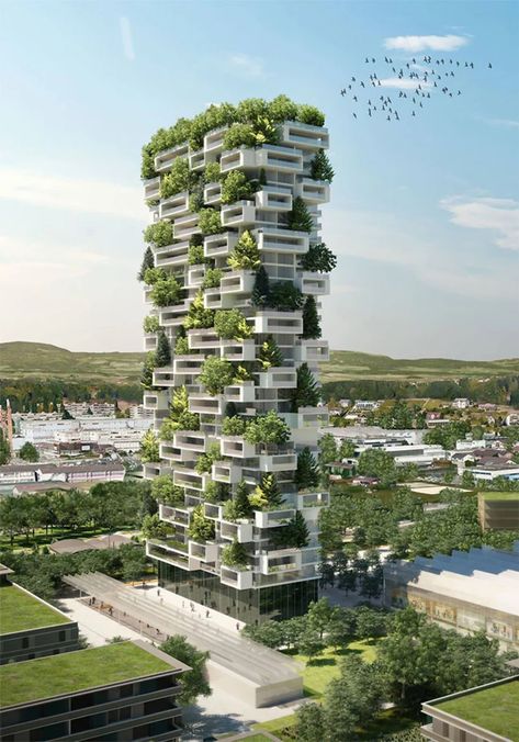 Green Building Architecture, Vertical Forest, Green Tower, Eco City, Eco Architecture, Apartment Architecture, Green Architecture, Organic Architecture, Green City