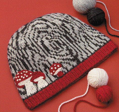 Ravelry: #31 Mushroom Hat pattern by Pat Olski Mushroom Hat Pattern, Wool Knitting Patterns, Mushroom Hats, Knitwear Designers, Knitted Mittens Pattern, Mushroom Hat, Wool Knitting, Hat Knitting Pattern, Knitting Hats