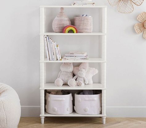 Elsie Kids Bookshelf | Pottery Barn Kids Cord Control, Chic Cottage, Simply White, Wire Management, Bookshelves Kids, Multi Step, Smart Storage, Indoor Air, Girl Nursery