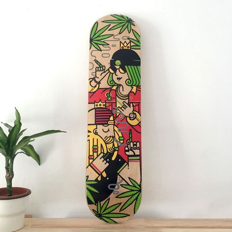 BOARDS & POSCAS 2 on Behance Posca Pens Art On Wood, Skateboard Custom Paint, Wooden Skateboard, Skate Boards, Longboard Design, Skateboarding Tricks, Skateboard Deck Art, Window Illustration, Skateboard Art Design