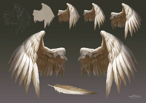 ArtStation - Wings material study, Kudo Artist (Sahil Bhardwaj) Angel Wings Drawing, Wings Drawing, Digital Painting Techniques, Wings Art, Arte Sketchbook, Digital Painting Tutorials, 판타지 아트, Art Tutorial, Digital Art Tutorial