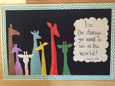 Cute bulletin board using giraffes and motivational quote! Giraffe Bulletin Board, Giraffe Bulletin Board Ideas, Giraffes Cant Dance, Cute Bulletin Boards, Bulletin Board Ideas, Class Decor, A Giraffe, Class Decoration, Class Ideas