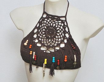 Tops A Crochet, Top A Crochet, Beau Crochet, Bikinis Crochet, Hippie Crochet, Crochet Swimwear, Crochet Halter, Crochet Halter Tops, Hip Tattoo