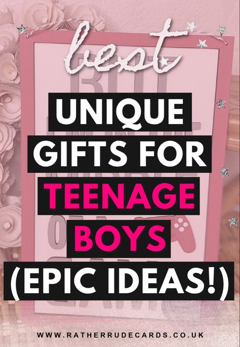 Unique funny creative teenage boy gift ideas for teenagers and older kids Unique Gifts For Teenage Boys, Gifts For 16th Birthday Boy, His Birthday Gift Ideas, Diy Gifts For Teen Boys, 13th Birthday Gift Ideas For Boys, Boys Present Ideas, Teen Boy Gift Ideas, Gift Ideas For Teenage Boys