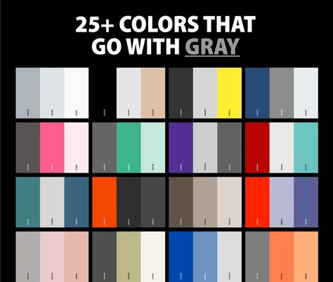 Colors That Compliment Grey, Colours That Go With Grey, Best Color Palettes, Graphic Design Freebies, Mixing Paint Colors, Colours That Go Together, Business Fonts, Create Logo, Colour Theory