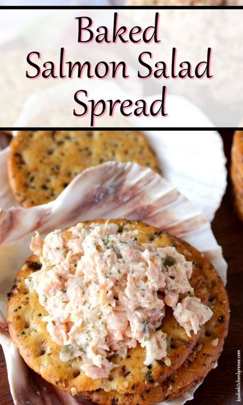 Baked Salad, Appetizers Seafood, Salmon Appetizer Recipes, Salmon Dip Recipes, Salmon Salad Recipe, Salad Salmon, Salmon Spread, Salmon Appetizer, Crab Salad Recipe