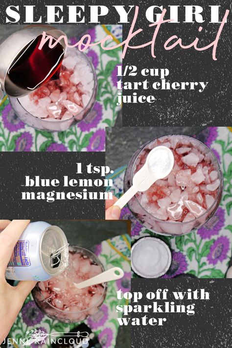 Sleepy Girl Mocktail Recipe, Sprite Recipe, Diy Makeup Recipe, Moon Juice, Makeup Recipes, Tart Cherry Juice, Coffee With Alcohol, Sleepy Girl, Hair Care Recipes