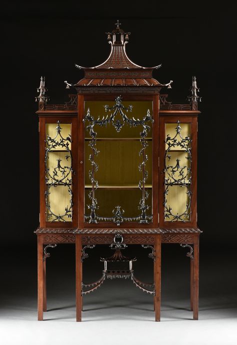 Lot - after THOMAS CHIPPENDALE (1718-1779) A CHINESE CHIPPENDALE MAHOGANY "CHINA CASE," ENGLISH, 1870s-1900s Thomas Chippendale, Discover Credit Card, Chinese Chippendale, Door Casing, Cabinet Makers, Online Auctions, Chinoiserie, Auction, China