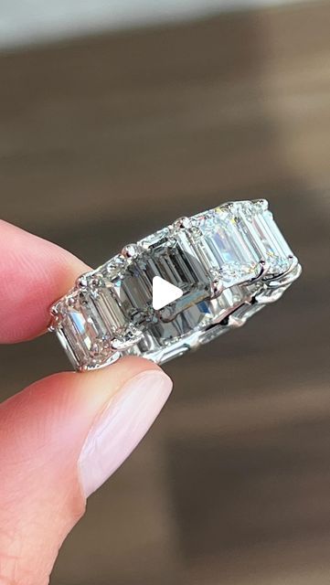 Charles Krypell on Instagram: "Introducing our spectacular new 1.50 carat each emerald cut eternity band 💎" Emerald Cut Eternity Band, Eternity Band, Eternity Bands, Emerald Cut, Emerald, 50 %, Band, Instagram