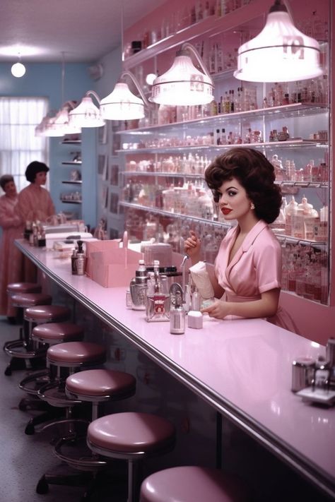 50s Salon Aesthetic, 1950s Salon, 1950s Branding, 50s Room Aesthetic, Retro 50s Aesthetic, Retro Glam Aesthetic, 1950s Housewife Aesthetic, Burlesque Feathers, 50s 60s Aesthetic