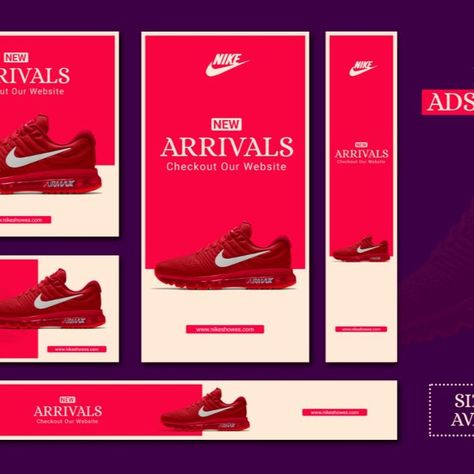 I will do responsive google banner ads, web banner or banner design Google Advertising Design, Google Ad Design Inspiration, Advertising Banner Design Layout, Display Ads Design Web Banners, Web Ads Design, Internet Ads Design, Nike Banner Design, Web Ads Banner Ad Design, Online Banner Design