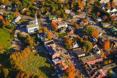 25 Most Unique, Adorable and All Around Best Main Streets in America Fall In New England, Autumn Travel, Stowe Vermont, Fall Vacations, Fall Getaways, Fall Travel, Scenic Routes, Fall Color, Travel And Leisure