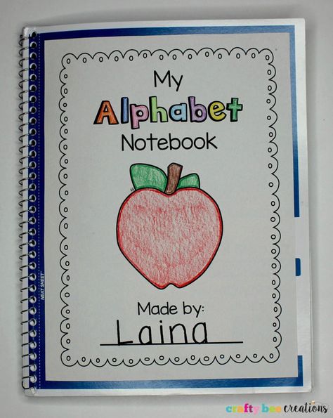 Alphabet Journal Kindergarten, Alphabet Art Kindergarten, Abc Journal Preschool, Preschool Interactive Notebook, Interactive Notebooks Preschool, Prek Interactive Notebook, Alphabet Interactive Notebook, Alphabet Notebook Preschool, Journal Preschool Ideas