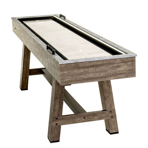 American Legend Stonebridge 9' Led Shuffleboard Table W/ Bowling & Reviews | Wayfair Shuffleboard Table, American Legend, Bowling Pins, Chrome Metal, Rec Room, Game Room Furniture, Table Games, Led Lighting, Bowling