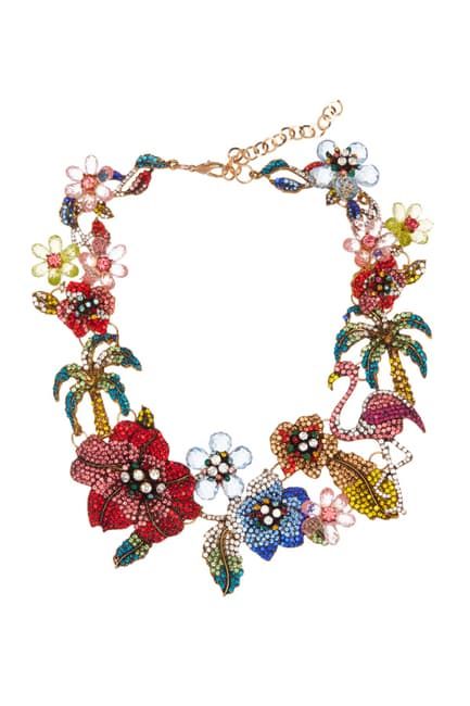 Eye Candy Los Angeles | Flora & Fauna Crystal Bib Necklace | Nordstrom Rack Lilly Pad, Statement Collar Necklace, Flora Fauna, Bib Necklaces, Product Ideas, Necklace Size, Crystal Flower, Bead Jewellery, Bib Necklace