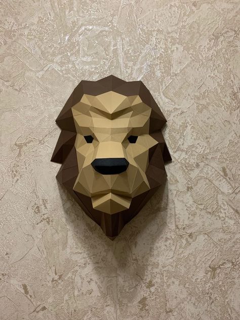 Lion 3D Paper Craft Template, Papercraft Animals Lion Template, Papercraft Animals, Template Papercraft, Paper Craft Template, Animal Templates, Cut Animals, Cnc Files, Leather Craft Projects, Papercraft Templates