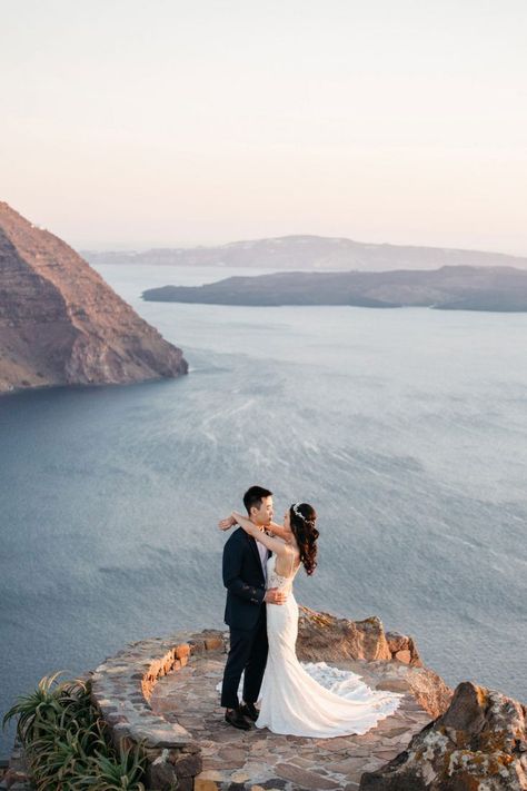 Greece Elopement, Greece Photos, Cliff Wedding, Destination Wedding Reception, Oia Santorini Greece, Wedding In Greece, Wedding Destinations, Oia Santorini, Santorini Wedding