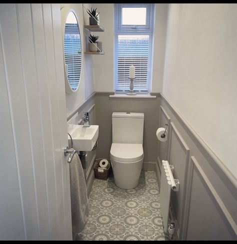 Downstairs Small Toilet Ideas, Small Toilet Room With Window, Small Guest Toilet Ideas, Downstairs Toilet Panelling, Small Toilet Ideas Downstairs Loo, Tiny Toilet Room Ideas, Tiny Toilets, Small Wc Ideas Downstairs Loo, Manly Bedroom