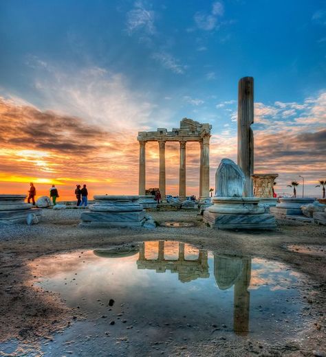 Side Antalya, Turkey Places, Sunset Vacation, Antalya Turkey, Country Holiday, Mesopotamia, World Best Photos, The Temple, Antalya