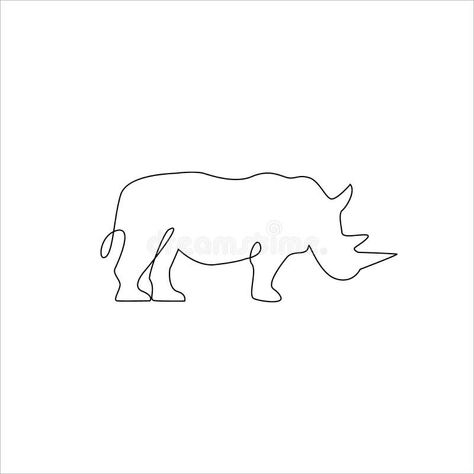 Cute Rhino Tattoo, Rhino Outline, Small Rhino Tattoo, Rhino Embroidery, Rhino Tattoo Design, Small Feminine Tattoos, Rhino Tattoo, Africa Tattoos, Profile Drawing