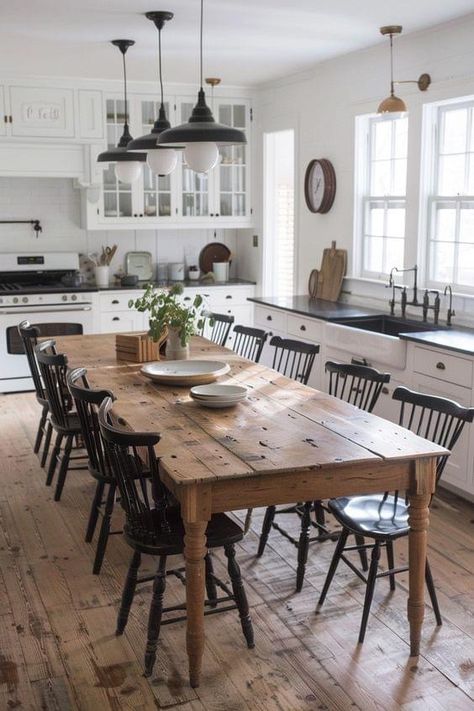 Farmhouse Kitchen Furniture, Table In The Kitchen, Farmhouse Dining Rooms Decor, Furniture Selection, Farmhouse Kitchen Ideas, Island Table, Modern Farmhouse Dining, Kitchen Island Table, Farmhouse Kitchens