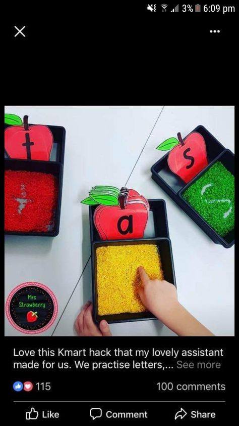 Tracing letters in coloured sand/rice. Saw on a teaching facebook page. Love this idea. Sen Activities, Sen Classroom, Sen Teaching, Coloured Sand, Childcare Ideas, Inspirational Readings, English Ideas, Classroom Makeover, Colored Sand