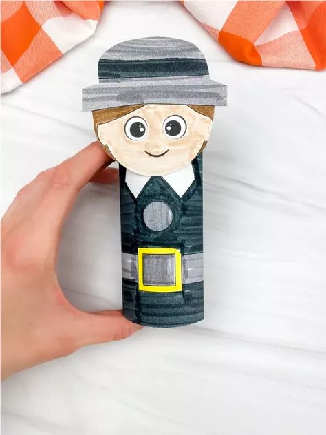 Thanksgiving is a time for family, friends, and food. But it can also be a time for crafting! This toilet paper roll pilgrim craft is excellent for kids of all ages. They'll have a blast creating their own figure and it's also a great time to teach and learn about pilgrims. Plus, they'll be practicing essential skills like hand-eye coordination and scissor skills. So get the family together and have some fun this Thanksgiving with this toilet paper roll pilgrim craft! Pilgrim Crafts, Scissor Skills, Toilet Paper Roll Crafts, Paper Roll Crafts, Holiday Crafts For Kids, Toilet Paper Roll, Having A Blast, Have Some Fun, Toilet Paper