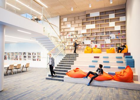 Coworking Space Design, School Library Design, School Building Design, Elementary School Library, School Interior, Education Architecture, Education Design, School Building, Library Design