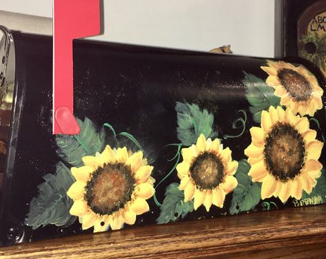 Hand painted mailbox sunflower mailbox color flower mailbox | Etsy Mailbox Painting, Mailbox Designs, Painted Mailbox, Tulip Artwork, Diy Old Books, Rural Mailbox, Painted Window Art, Painted Mailboxes, Diy Mailbox