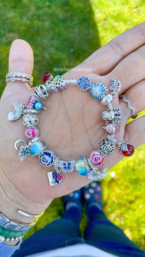 Pandora Bracelet Multicolor, Pandora Spring, Pandora Bracelet Charms Ideas, Luxurious Jewelry, Spring Bracelet, Bracelet Charms, Pandora Bracelet Charms, Pandora Charm, Pandora Bracelets