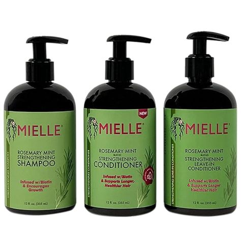 Amazon.com : New Mielle - Rosemary Mint - Biotin Infused - Encourages Growth Hair Products for Stronger and Healthier Hair and Styling Bundle - Shampoo, Conditioner, Leave-in Conditioner Set 3 PCS : Beauty & Personal Care Mielle Organics, Long Healthy Hair, Growth Hair, Essential Oils For Hair, Rosemary Mint, Healthier Hair, Coarse Hair, Brittle Hair, Healthy Hair Growth