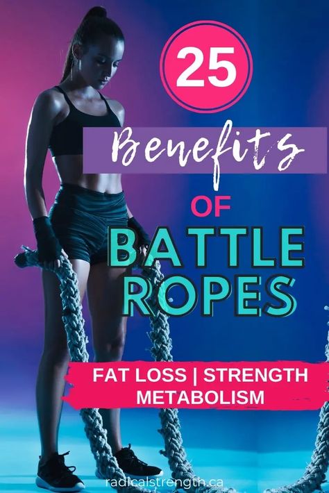 Powerful battle ropes benefits for your health and fitness. Fat loss, strength, mobility, increased metabolism and more. Learn proper form, how to make your own DIY battle ropes, and some of the best workout moves to do with battle ropes for a full body workout. #functionalfitness #battleropes #hiit #fatloss #fullbody #battleropediy #battleropes Ropes Workout, Battle Rope Workout, Strength Mobility, Tone Arms, Full Body Weight Workout, Rope Workout, Workout Template, Rope Exercises, Gym Goals